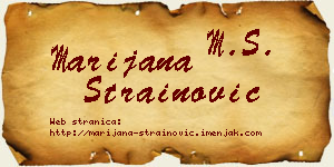 Marijana Strainović vizit kartica